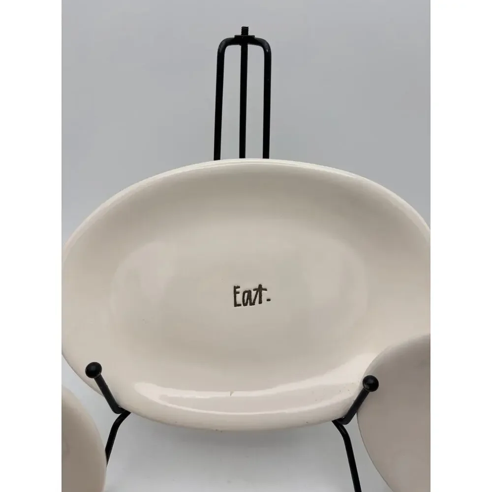 Rae Dunn Oval Snack Plates 8